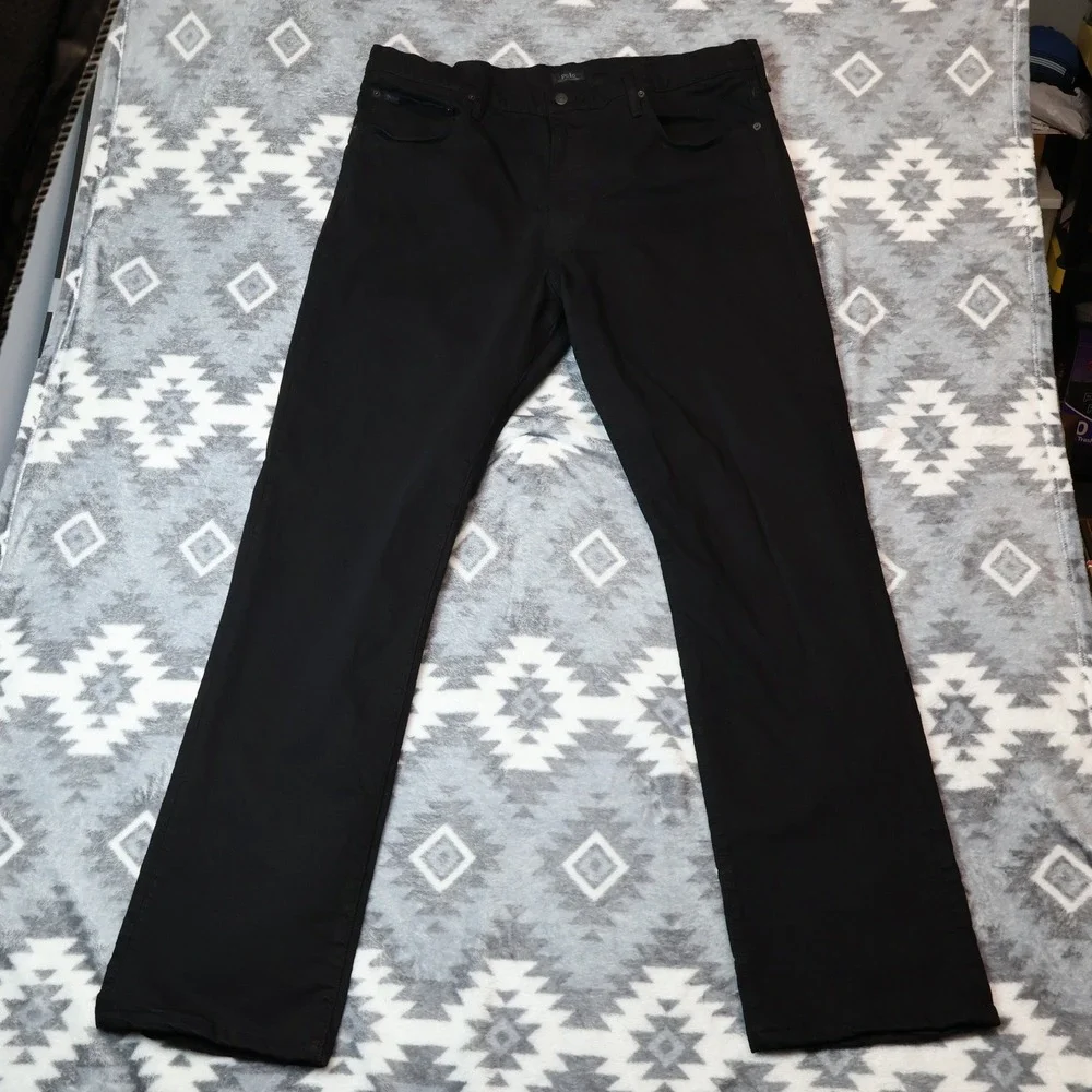 Polo Ralph Lauren Hampton Relaxed Straight Black Jeans 40x36 Stretch Pants